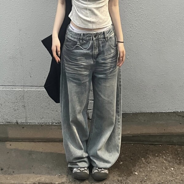 틴스튜디오,wooah Blue Washed Denim Pants